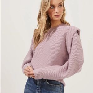NWT ASTR THE LABEL Romina Crewneck Sweater Dusty Rose
